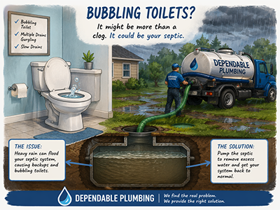 Bubbling toilets in Alvarado