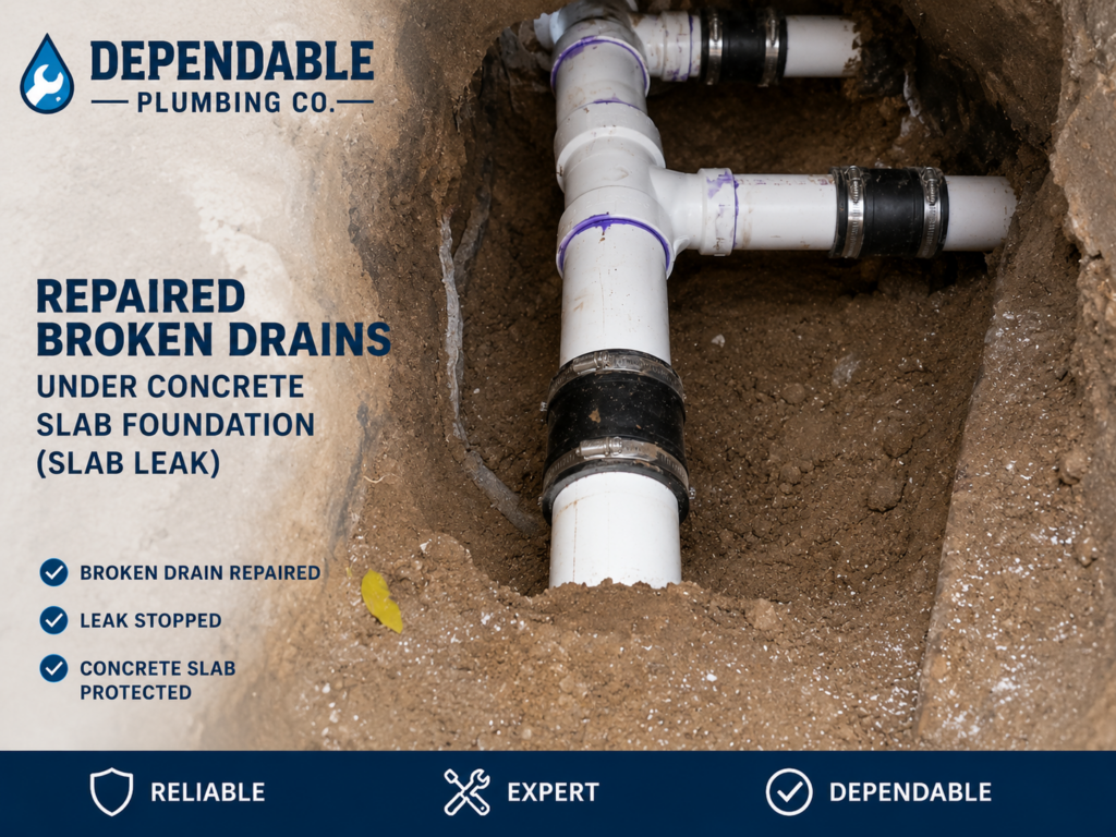 Decades-old cast iron drain pipe pulled from beneath the foundation of a home in Burleson, TX